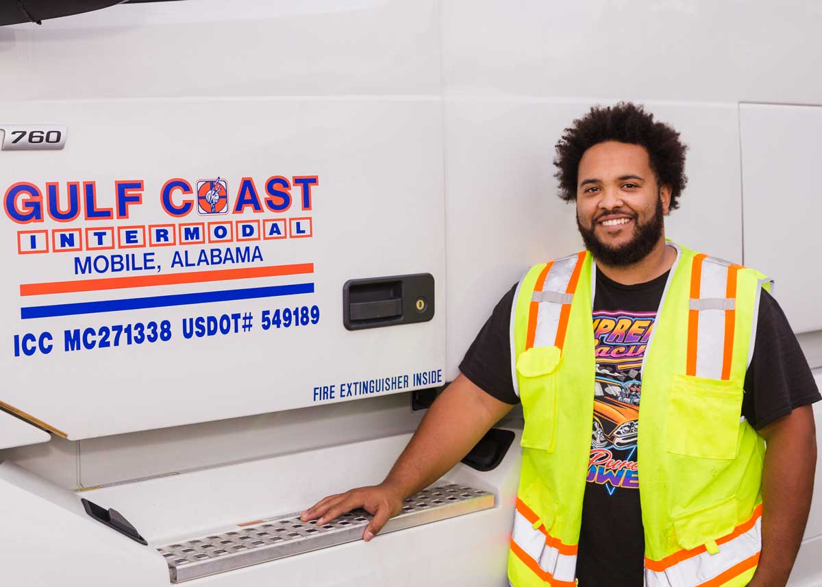 Gulf Coast Intermodal driver by truck